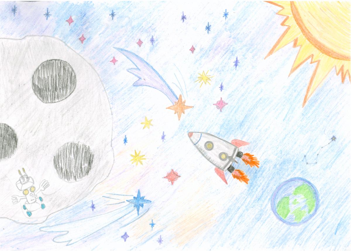 Конкурс рисунка «Космические приключения» Галерея “Лунный житель” custom text